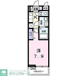 ラグラス 1Kの間取図画像