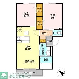 ロイヤルパレス2番館 2LDKの間取図画像