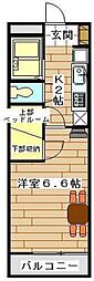 レオパレスYAMAZAKI 1Kの間取図画像