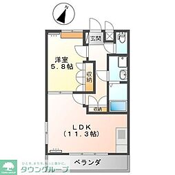 フローラルレジデンス 1LDKの間取図画像