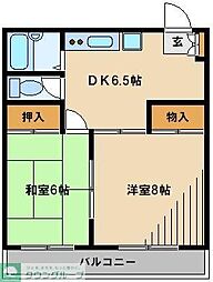ホープ・レジデンス 2DKの間取図画像