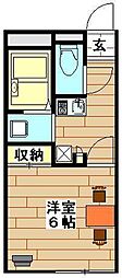 レオパレス新都心 1Kの間取図画像