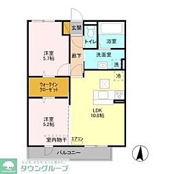 バンゴサン大宮 2LDKの間取図画像