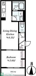 GRADUS大和田 1LDKの間取図画像