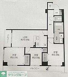 セザール南浦和 3LDKの間取図画像
