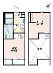 スプリングフォレスト参番館 1Kの間取図画像