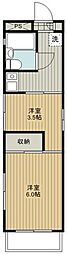 スマイルマンション 2Kの間取図画像
