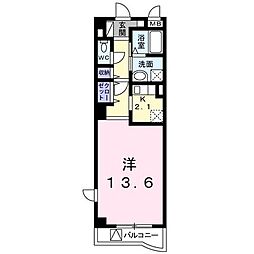 クラールアンジュ 1Kの間取図画像