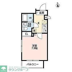 東大宮ガーデン 1Kの間取図画像
