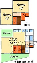 芝山5丁目戸建 1階2SLDKの間取り