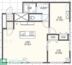 シティクレスト船橋 1階2LDKの間取り