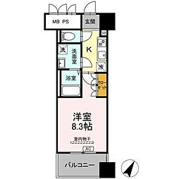 D-ROOM千葉中央 603 6階1Kの間取り