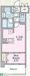 LUXENAPAWS南行徳 1LDKの間取図画像