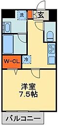 エフコスモ新検見川 1Kの間取図画像