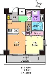 アリエス 1LDKの間取図画像