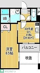 ベルオーブ大久保 1DKの間取図画像