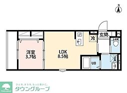 En 前原(エン マエバラ) 1LDKの間取図画像