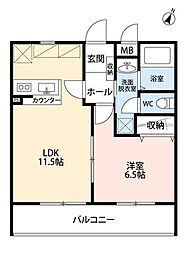 EXCEEDウエストヒル2 1LDKの間取図画像