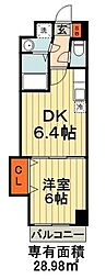 金太郎ヒルズ100 1DKの間取図画像
