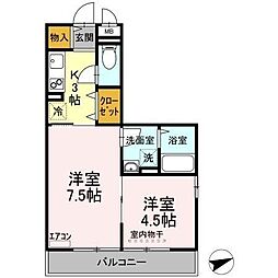 アナザースカイ 2Kの間取図画像