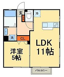 祥隆苑 1LDKの間取図画像