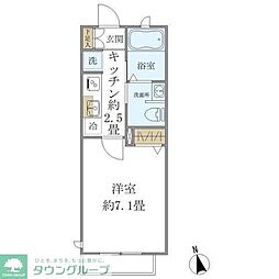フォルス21 1Kの間取図画像
