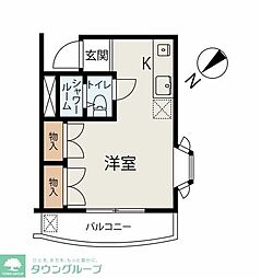ダイアパレス京成大久保 ワンルームの間取図画像