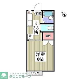 コーポタカハナ 1Kの間取図画像