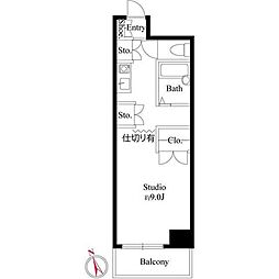 アンシャンテ21 ワンルームの間取図画像