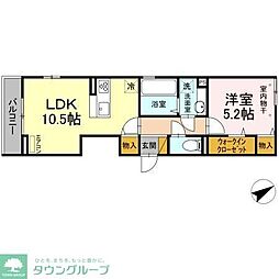 グランディオ西船 1LDKの間取図画像