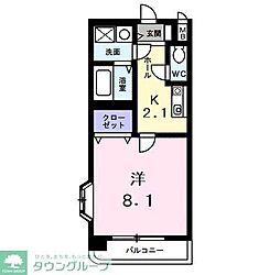 ストーンパースリ 1Kの間取図画像