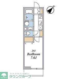 ウィンドテラス船橋宮本I 1Kの間取図画像