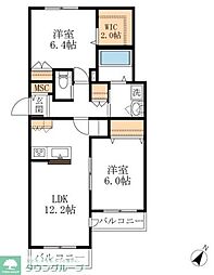 エスペランサ山手 2LDKの間取図画像