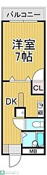 フォレスト6 1DKの間取図画像