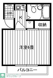 ウィンシティ 1Kの間取図画像