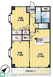 メゾンドソレイユ 2LDKの間取図画像