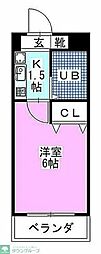 シティ・クレスト津田沼 1Kの間取図画像