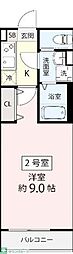 船橋市飯山満町3丁目アパート 1Kの間取図画像