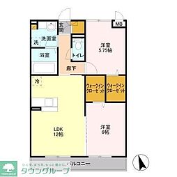 ドルチェ・アンナB 2LDKの間取図画像