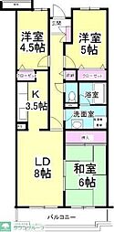 レインボーヒルズ21 3LDKの間取図画像