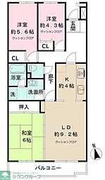 船橋夏見レジデンス 3LDKの間取図画像