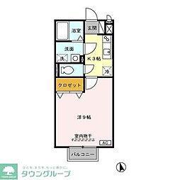 ルミエール藤 1Kの間取図画像