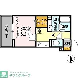 アルメール大久保 1Kの間取図画像