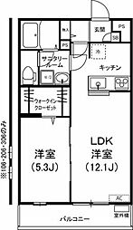 リブリ・アーク2 1LDKの間取図画像
