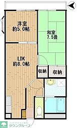 トレボーンミモミ 2LDKの間取図画像