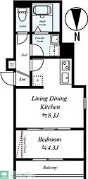 GRADUS勝田台II 1LDKの間取図画像