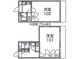 レオパレスフローラ 3階1Kの間取り
