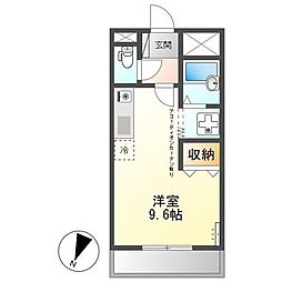 コンフォースＫ 2階ワンルームの間取り