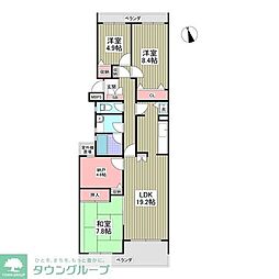 リブレス佐倉 3階3SDKの間取り