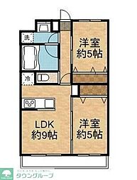 Ｖ−ｒｏｏｍ幕張本郷 1階2LDKの間取り